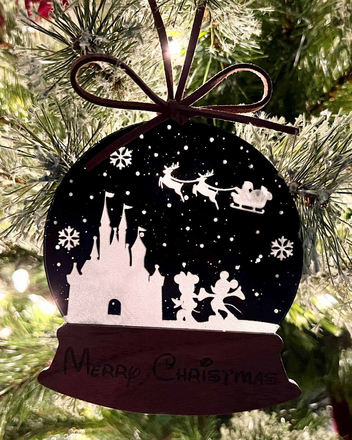 Merry Mousemas Snow Globe Ornament