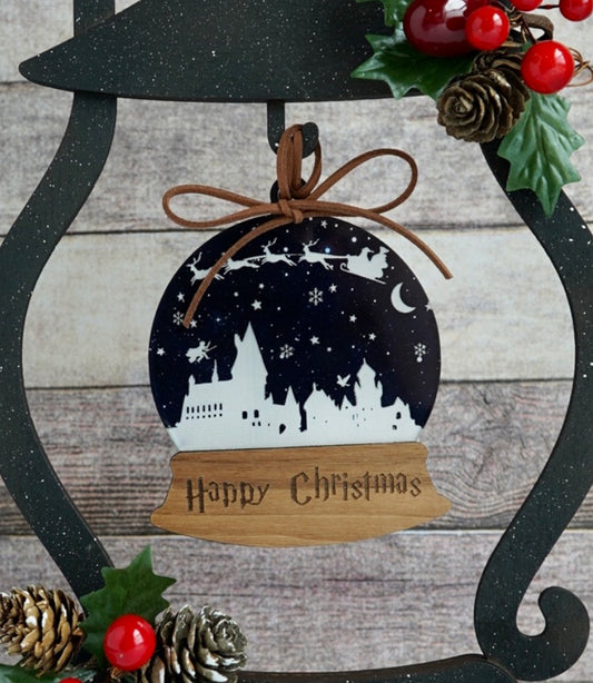 A Hogwarts Christmas Snowglobe Ornament